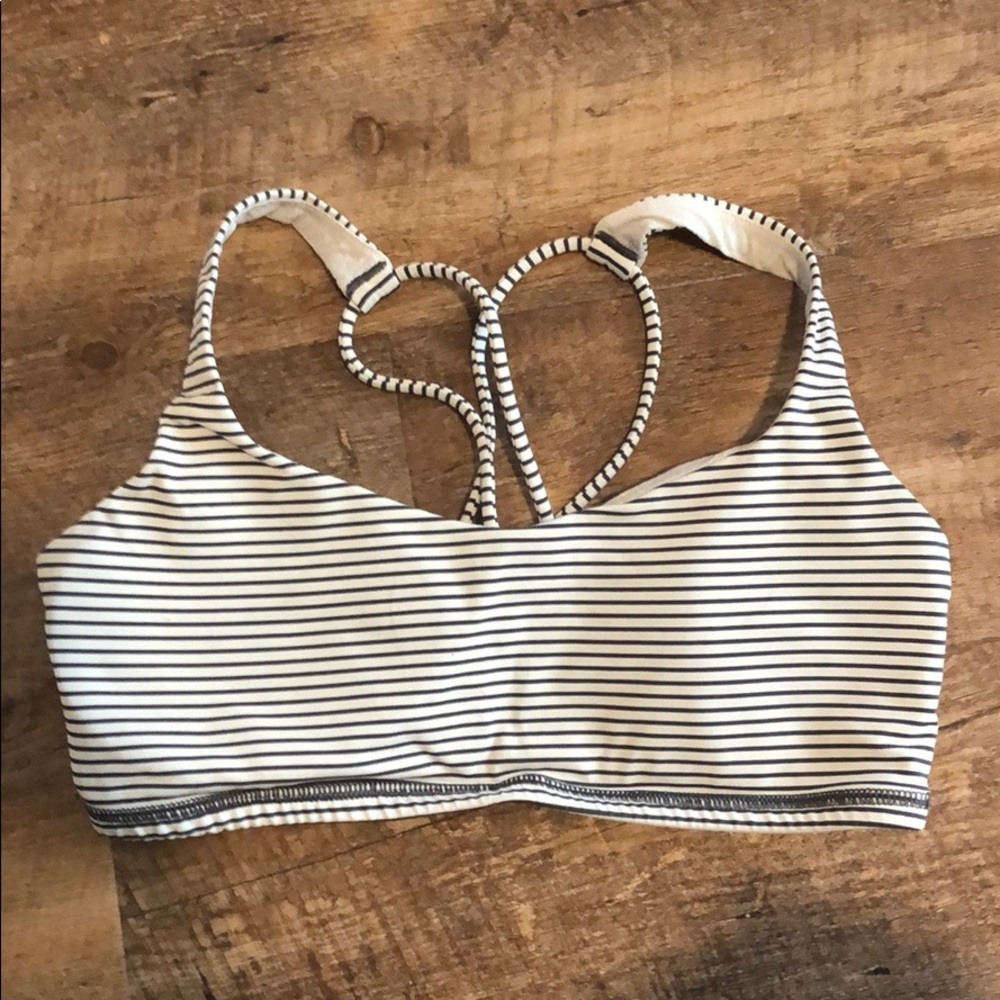 Lululemon striped strappy back sports bra
